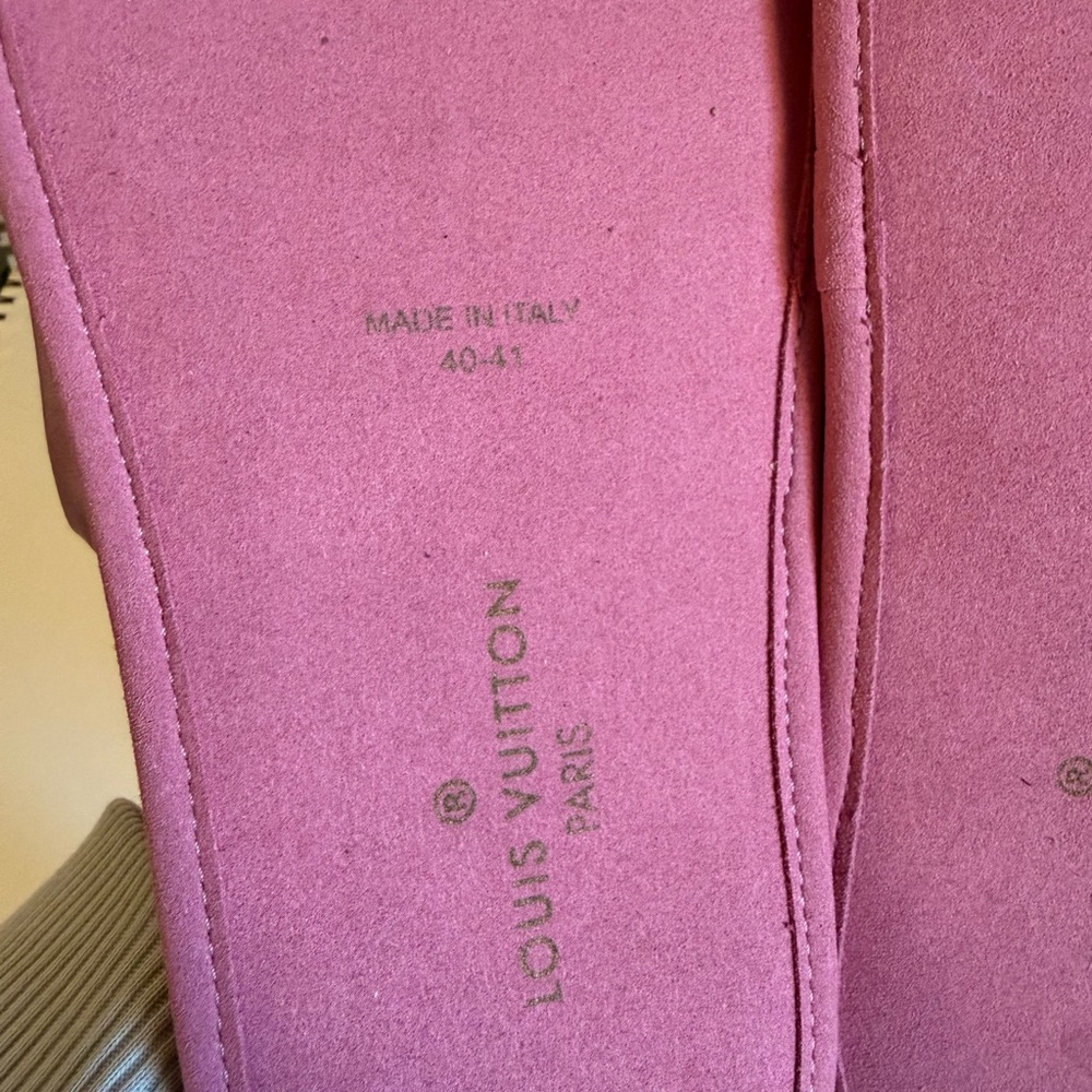 Louis Vuitton Pink Satin Quilted Slippers - Picture 6 of 8